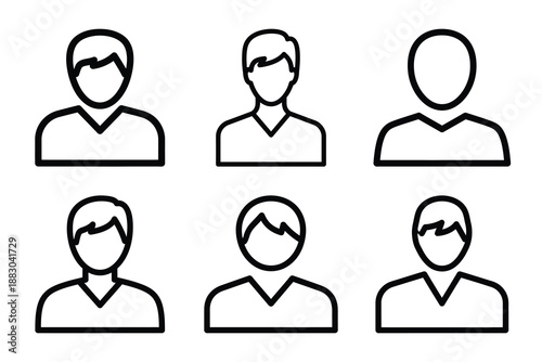 Minimalist Modern member discussion participation outine icons set with editable stroke.