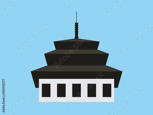 Traditional Asian Pagoda Tower Architecture.