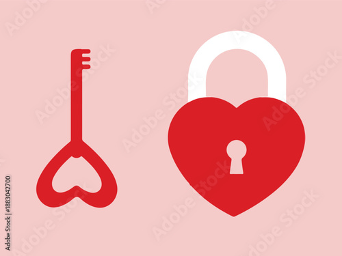 Heart shaped lock and key.