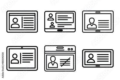 Minimalist Modern online community participation outine icons set with editable stroke.