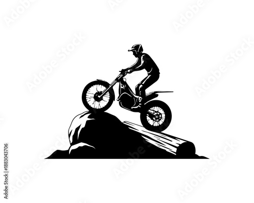 Motocross Rider Performing Stunt