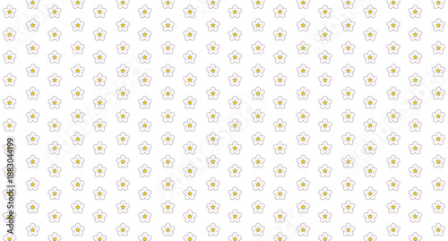 Simple Flower Pattern Background. Floral spring banner, hand drawn vector, PNG, JPEG