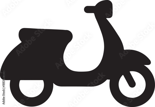 Black Silhouette of Scooter or Moped Icon