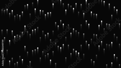 Streaming light drizzles creating a calm motionscape in a dark scene