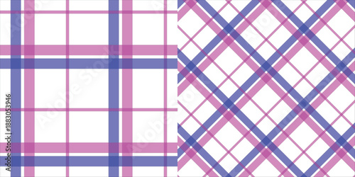 Vibrant Purple and Pink Plaid Pattern Design for Fabric and Textile