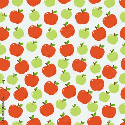 Seamless Pattern of Red Apples
