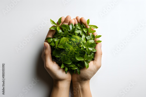 Green plants in hands  eco concept earth day and enviroment day