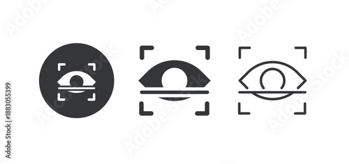 Eye scan icon. Multi series icon. Perfect pixel isolated on white background. Vector illustration