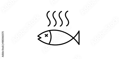 healthy, lake, dinner, line, cooking, icon, fish, rotten, food, dead, death, symbol, background, vector, design, water, isolated, nature, art, hand, illustration, white, animal, sea, graphic, silhouet