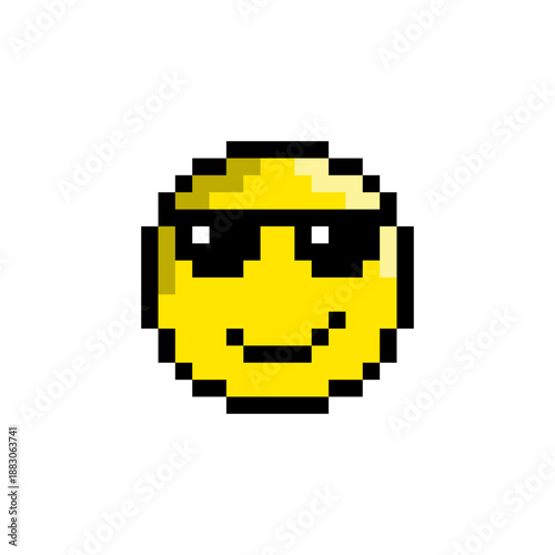 Emoji Pixel Art. Emoticon with Pixel Art Style