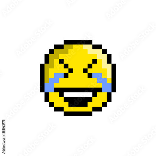 Emoji Pixel Art. Emoticon with Pixel Art Style
