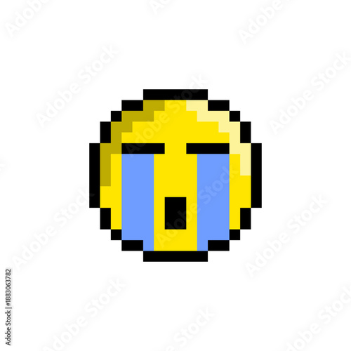 Emoji Pixel Art. Emoticon with Pixel Art Style