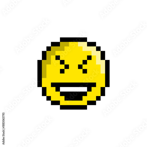 Emoji Pixel Art. Emoticon with Pixel Art Style