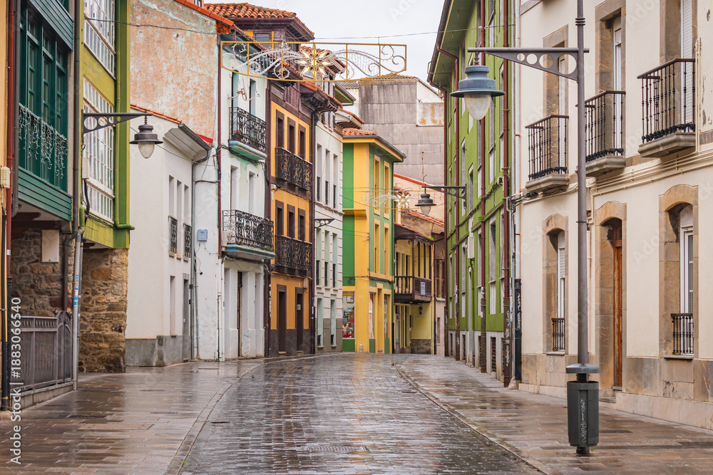 Fototapeta premium Cityscape of Luarca (Asturias, Spain)