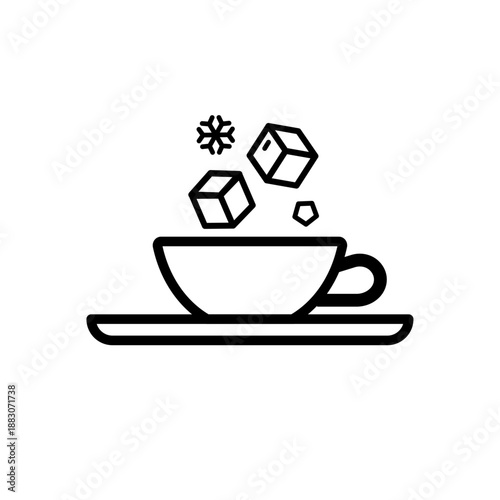 コーヒーカップに氷を入れるアイコン