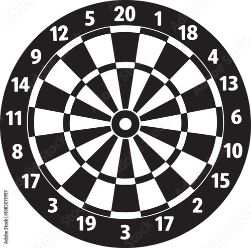 Dartboard Target Vector Icon Illustration