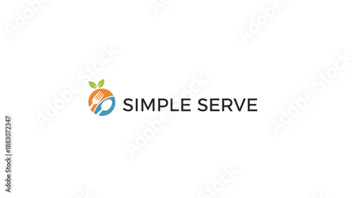 Simple Serve Logo Design Element.