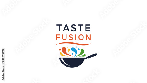 Taste Fusion Logo with Frying Pan.
