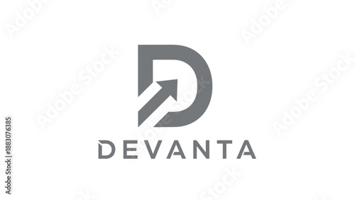 Devanta Logo Design with Arrow Symbol.