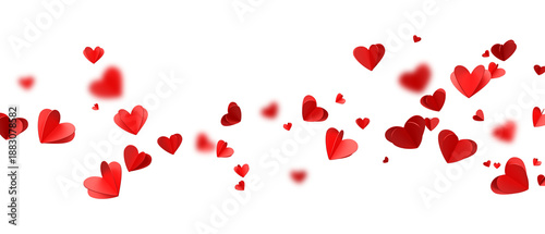 Φωτογραφία Red hearts flying background, Valentine's day greeting card concept, Mother day