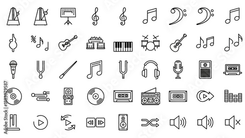 Collection of Music and Audio Icons.