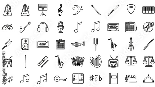 Collection of Music and Media Icons.