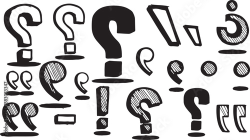 Black question mark pattern background. Answer guess faq decorative abstract wallpaper.