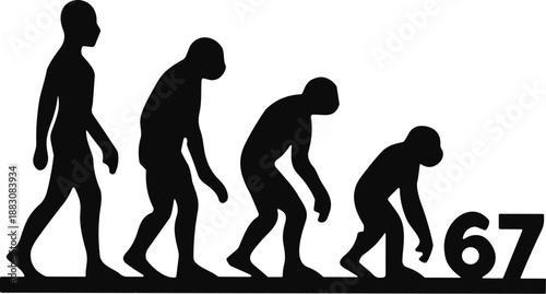 67 Evolution Svg, Funny Six Seven Meme Svg, Trendy Meme Svg