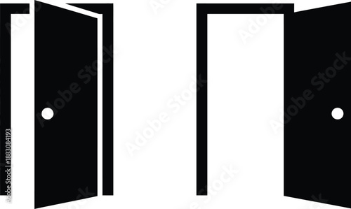 Open door illustration with white background