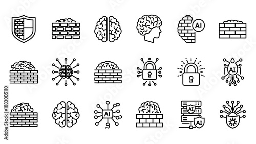 Collection of Security Threat Icons and Symbols.