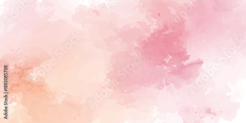 Abstract beautiful decorative and lovely soft pink grunge watercolor texture background design.Pastel pink watercolor design with digital painted for template.