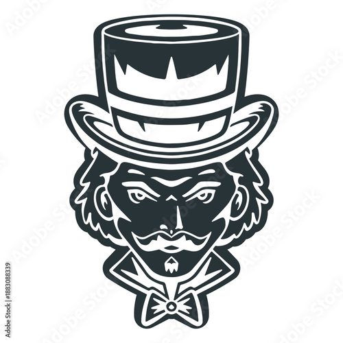 Circus presenter moustache head icon
