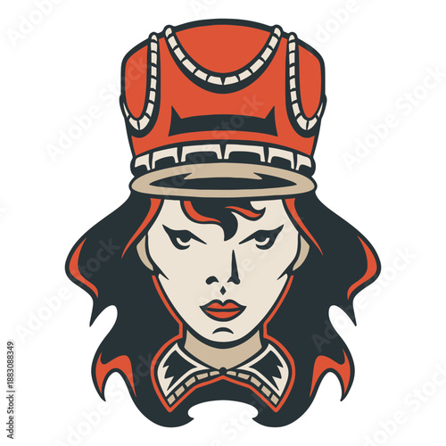 Circus woman presenter head icon
