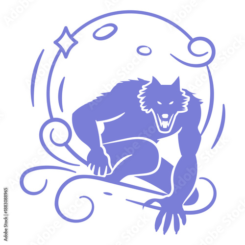 Werewolf moon icon
