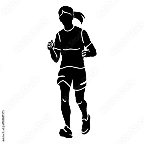 Woman running cut out