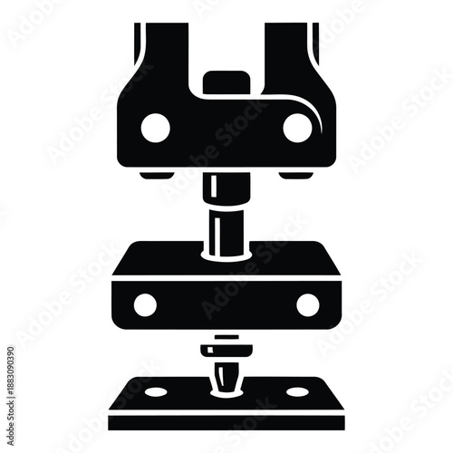 Microscope in use isolated on white background, Vector