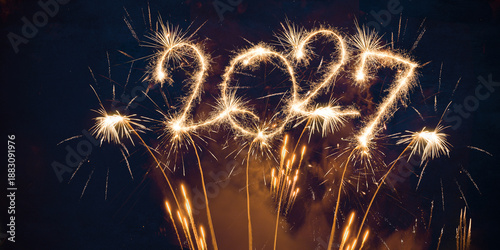 Konstfotografi happy new year, new year's eve, silvester, new years eve, sparklers celebration