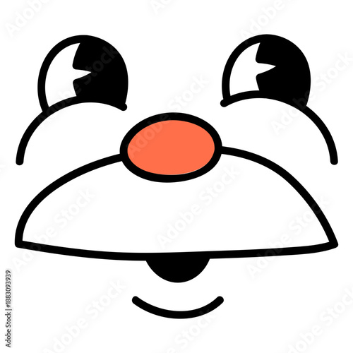 Droll cartoon countenance