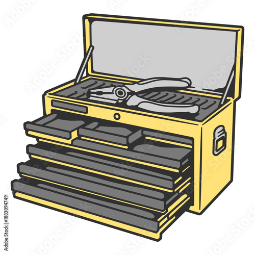 Toolbox containing pliers