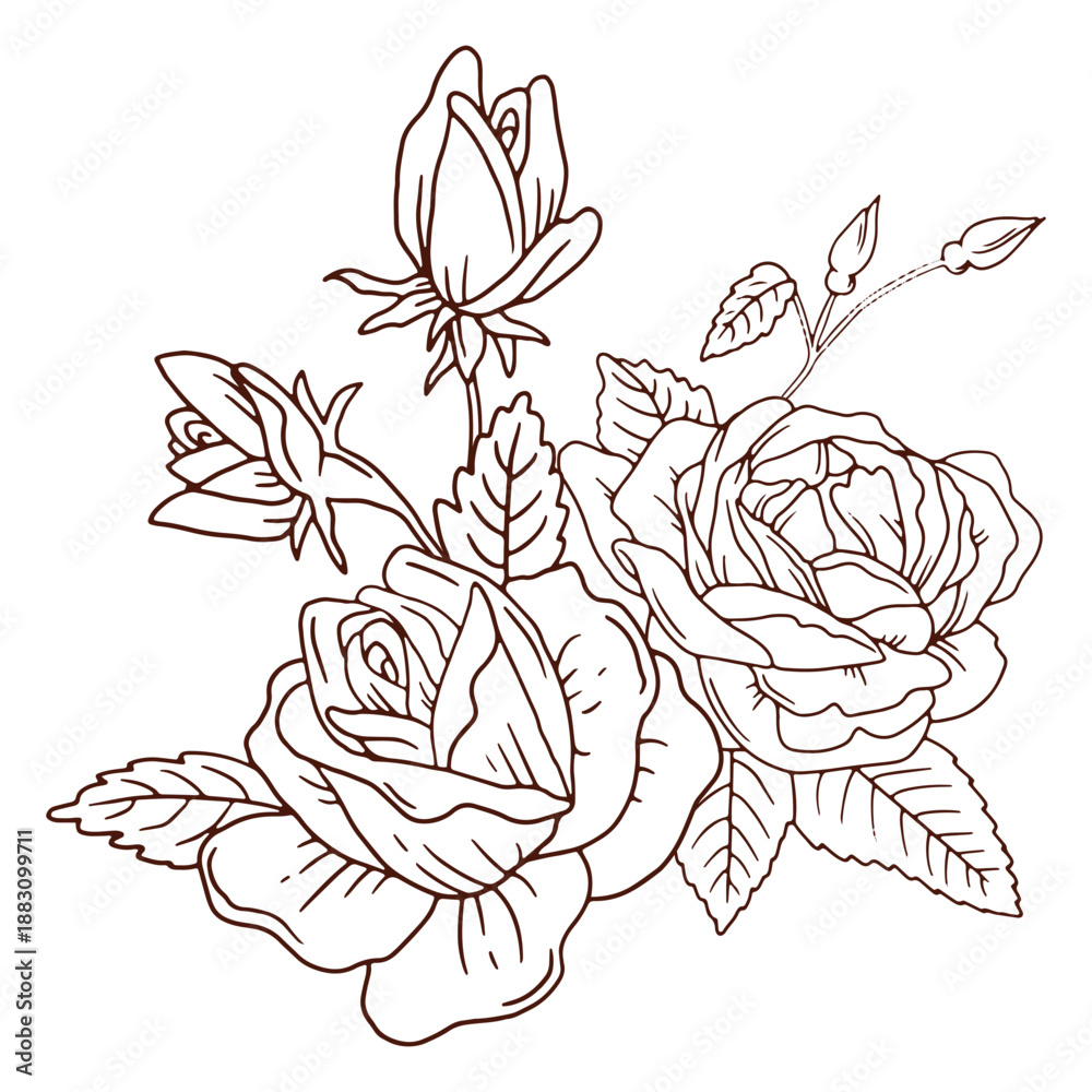 Fototapeta premium Nature rose icon