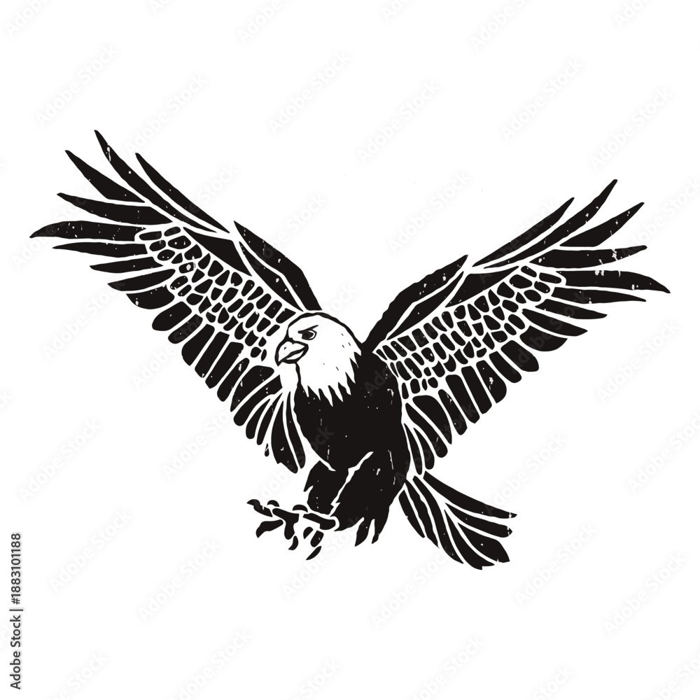 Obraz premium Eagle hand drawn fly