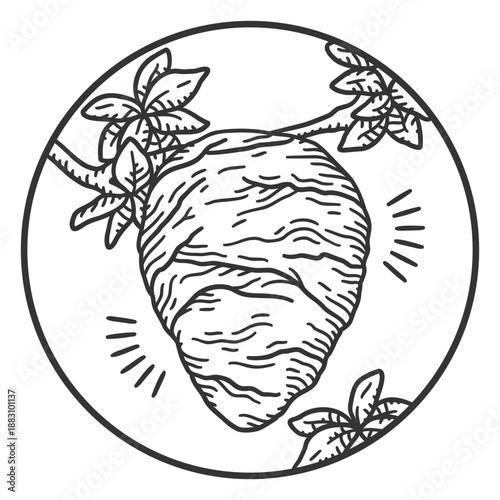 Bee hive natural element stroke