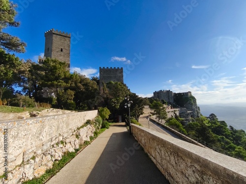 Schilderij op canvas historical city of Erice at sicily italy