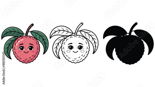 A colorful illustration of cartoon raspberries in different stages of design development.