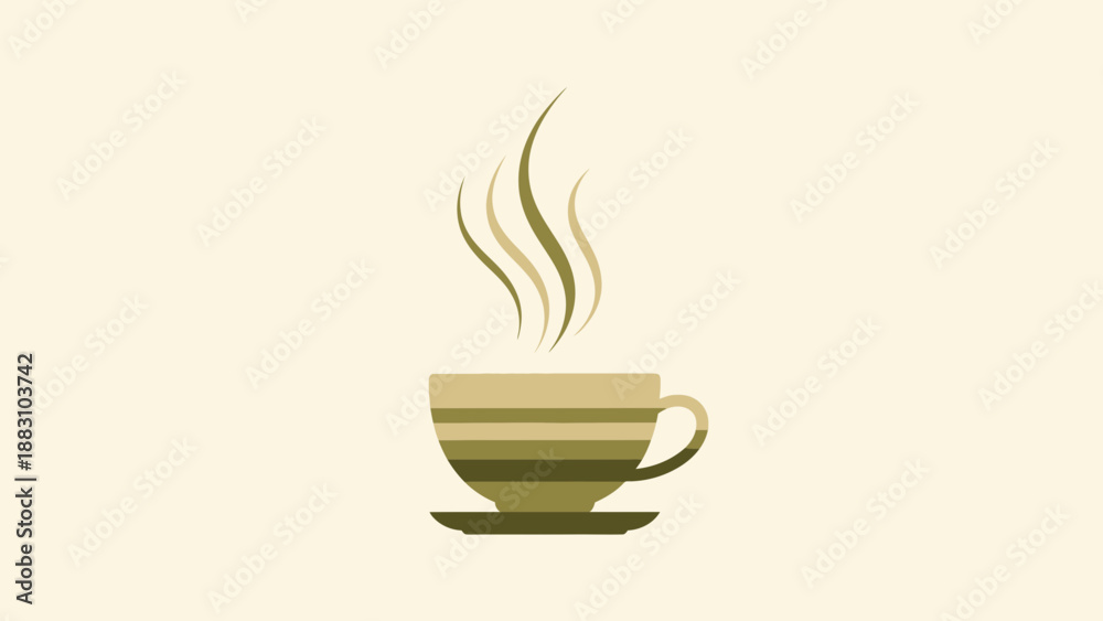 Obraz premium Minimalist Coffee Cup With Steam Vector Illustration Perfect For Coffee Shop Branding