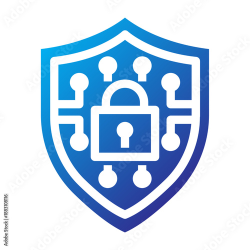 Gradient icon of cyber security