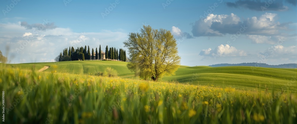 Obraz premium Meadows in Tuscany, Italy