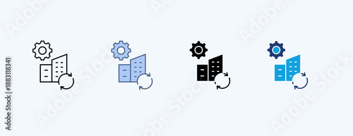 Infrastructure Recovery Multiple Icon Illustration Vector