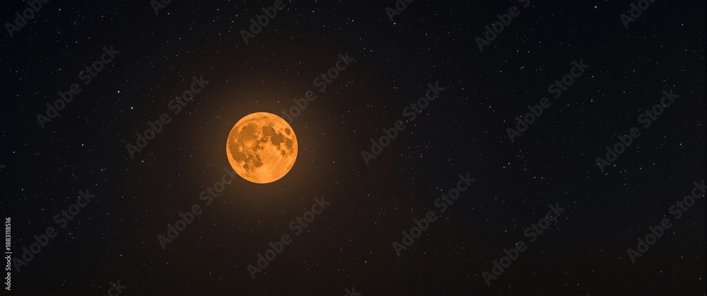 Fototapeta premium August's Full Sturgeon Supermoon: The Perigean Corn and Harvest Moon