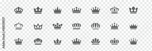 Minimal Royal Crown Silhouette Icon Set. Black Flat Vector Crowns for Logos, UI & Branding. Simple King and Queen Crown Icon Pack. Classic Monarch Crown Silhouettes. monarch crown icon mega set vector